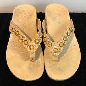 Vionic Floriana Cork Beaded Flip Flop Comfort Sandals Size 8